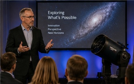 Telescope at a corporate presentation