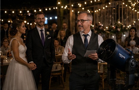 Telescope at a wedding reception